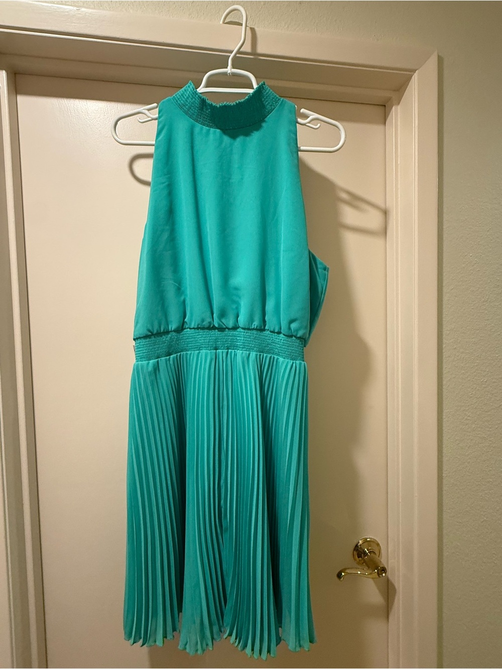 Sam Edelman Teal Pleated Sleeveless Dress